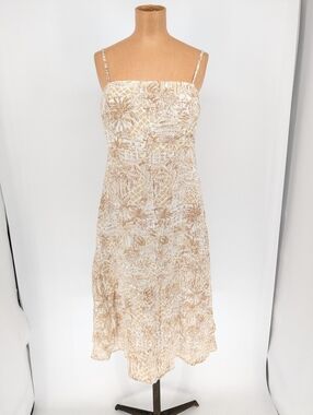 Lilly Pulitzer Jorgian Linen Midi Dress Palm Tree Print Womens Size Medium